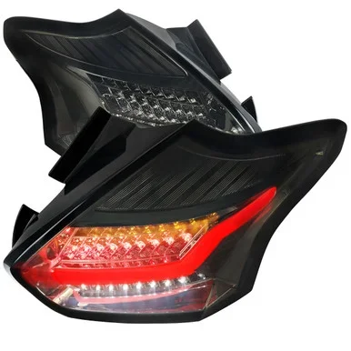 Spec-D Tuning Focus LED Tail Lights – Chrome Housing, Smoked Lens (2015-2019)