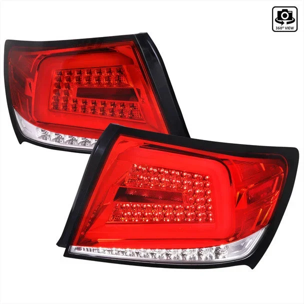 Spec-D Tuning Red with clear lens – White LED bar – 2008-2011 Subaru Impreza