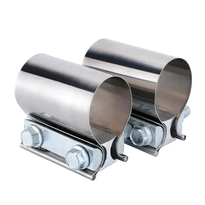 SPELAB 2.0/2.25/2.5/3.0 OD Pipe 2 Packs Butt Joint Band Clamp Exhaust Sleeve Stainless Steel Fits