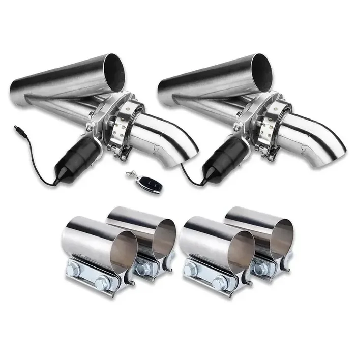 SPELAB 2.0/2.25/2.5/3 Inch Dual Electric Exhaust Cutout Valve Remote Switch with 4 Clamps