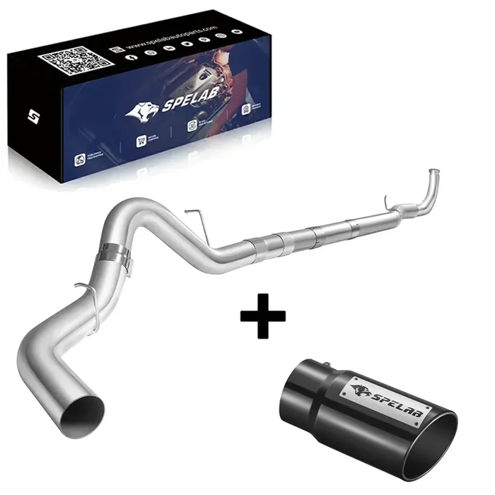 SPELAB 4″/5″ Downpipe-Back 2011-2015 LML 6.6 Duramax DPF Delete Race Pipe(Free Exhaust Tips)