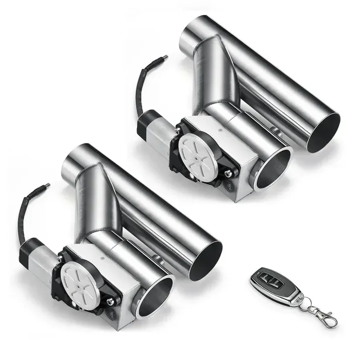 SPELAB One-Piece 2.0/2.5/3.0 Inch Dual Electric Exhaust Cutout Remote Kit with One Controller