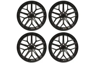 Steeda Mustang Trident Satin Black Staggered Street Wheel Package – 19×10/11 (2005-2026)