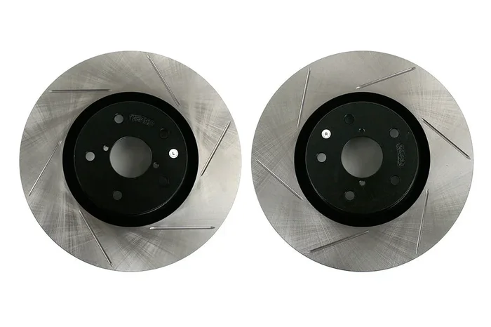 StopTech Slotted Sport Rotors Front – 2005-2017 Subaru STI