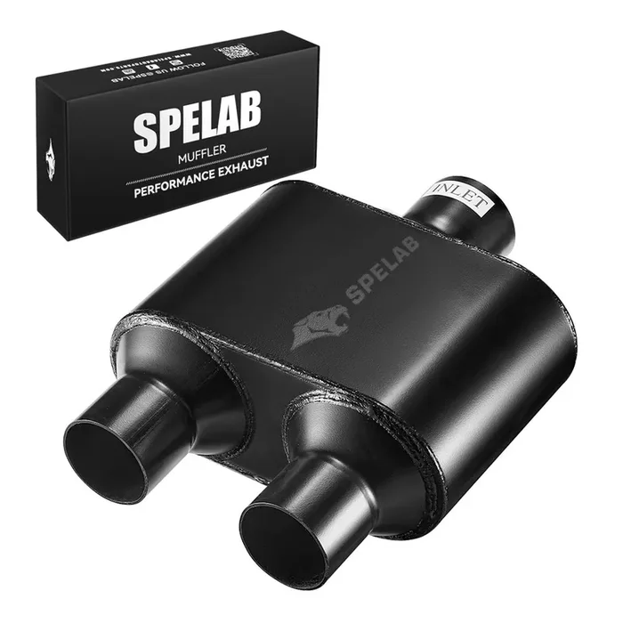 Super 10 Series Center In Dual Out Exhaust Muffler SPELAB