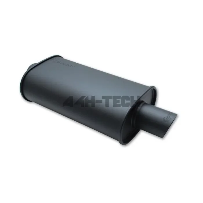 Vibrant streetpower oval stainless steel rear muffler 3″ black (universal)