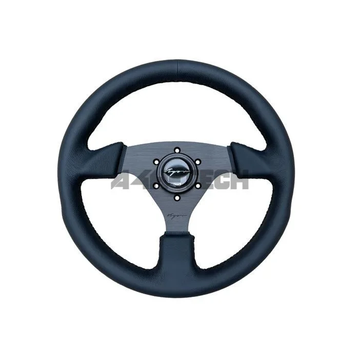 Vigor Monza (330mm) steering wheel leather 30mm deep black stitch (universal)