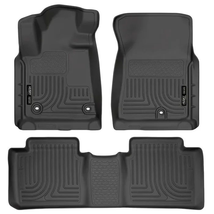WeatherBeater Black Front & 2nd Seat Floor Liners (Dbl Cab) 14-21 Tundra
